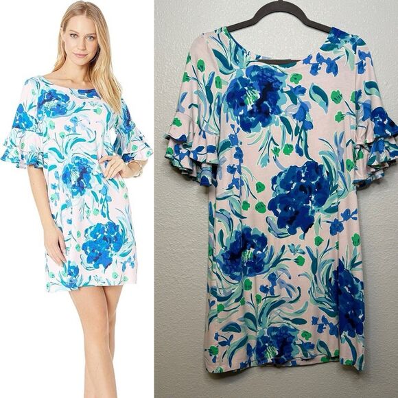 Lilly Pulitzer Dresses & Skirts - Lilly Pulitzer Lula Dress Pink Tropics Sweet Pea Floral Print Size Small